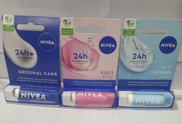 Nivea Lip Balm, Lip stick, Lip Caring Balm, 24 h Moisture, 4.8 g.
