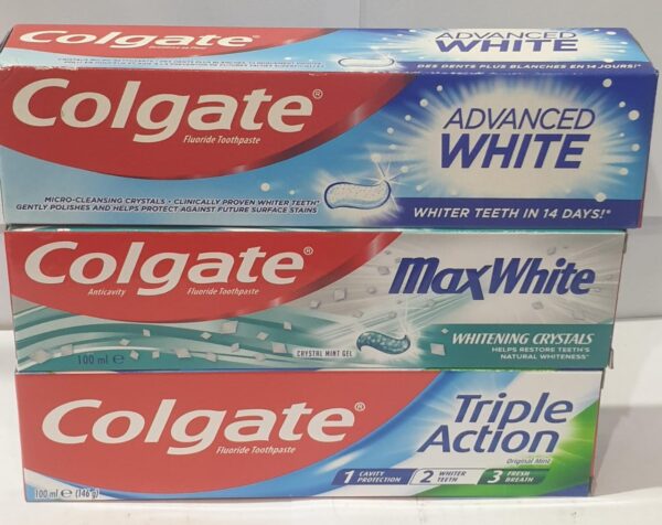 Colgate Toothpaste, Advanced White, MaxWhite, Triple Action, 100 ml.
