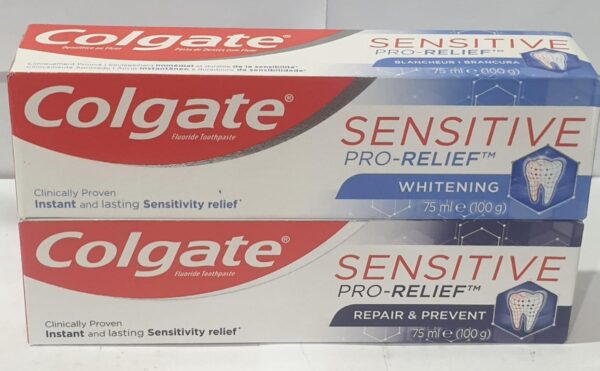Colgate toothpaste Sensitive Pro relief, Sensitive Repair and Protect.