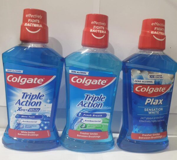 Colgate Mouthwash, Triple Action, Triple Action Extra White, Plax peppermint, 500 ml.