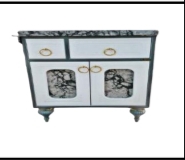 Touchwood Imported Wooden Iron Stand With Storage Cabinet, Code 1110121.
