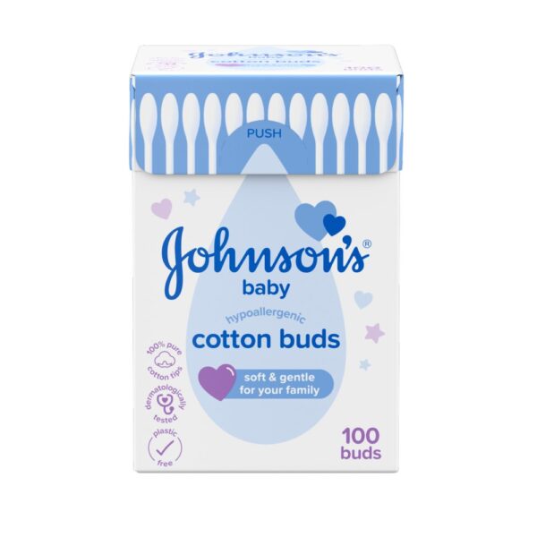 Johnson’s Baby Cotton Buds, Soft And Gentle For Your Family, 100 Pack.