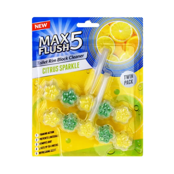 Max Flush 5 Toilet Rim Block Twin Pack, In 4 Fragrances, 2 x 45 g. - Image 2