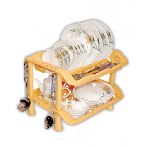Deluxe plate rack  two layer double tier dish rack