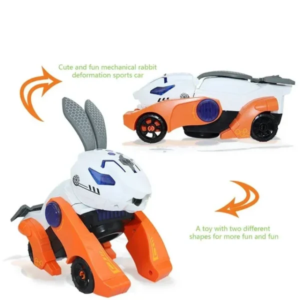 Rabbit Deformation Car Bump and Go, with LED Light and Music, 2 in 1 Automatic Rabbit Deformation Car Toy For Kids. - Image 3