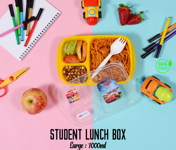 Student Lunch Box Large with spoon 1000ml - Image 3