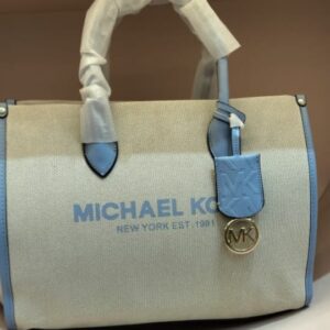 Michael Kors MK Mirella Small Shopper Top Zip Crossbody Bag Chambray Blue