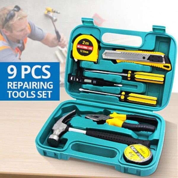 Imported Quality 9 Piece Repair Kit Household Hardware Hand Tool Set Hardware Toolbox Vehicle Emergency Kit Vehicle Emergency Toolbox Screwdriver Portable Tool Kit