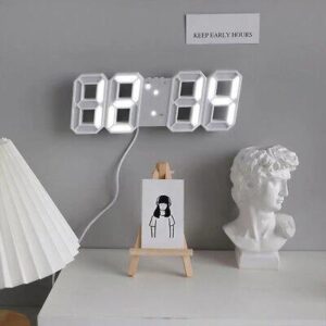 LED Electronic Wall Clock Student Living Room Luminous Mute Plastic Digital Clock Countdown Voice-Activated