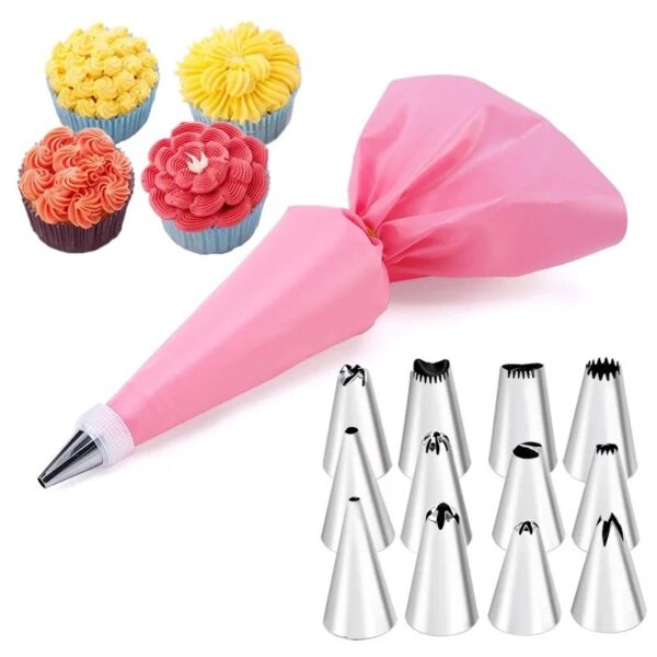 Cake Decorating Tips Set Icing Piping Cream Pastry Bag Stainless Steel Nozzle Pastry Tips Converter Cake Decorating Tools