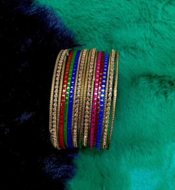 Indian Made Bangles Set of 12pcs Exclusive By Unique Fancy Jewelry - Image 3