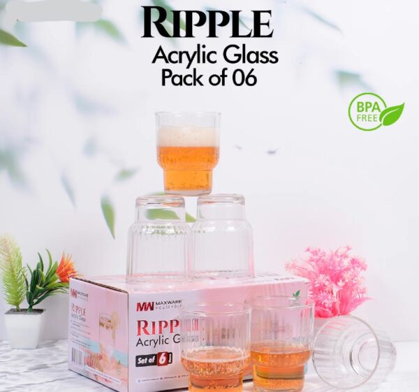 Ripple Acrylic Glass (Pack of 6)