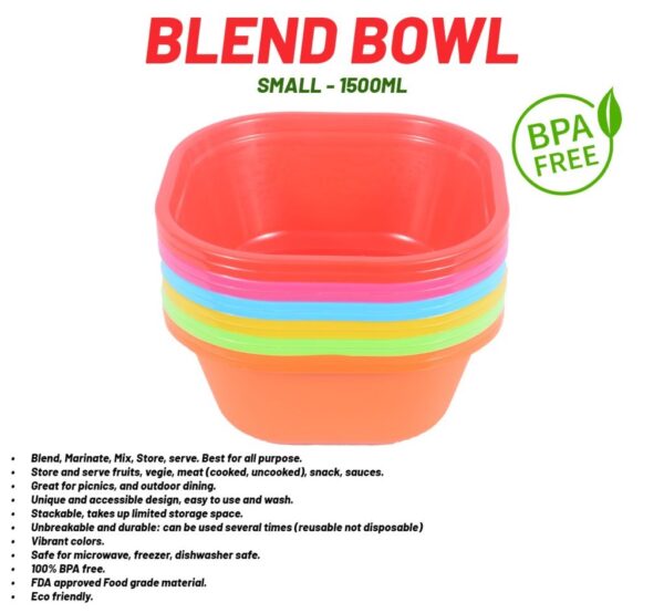 Blend Bowl Small (Pack Of 2) (1500ml) 