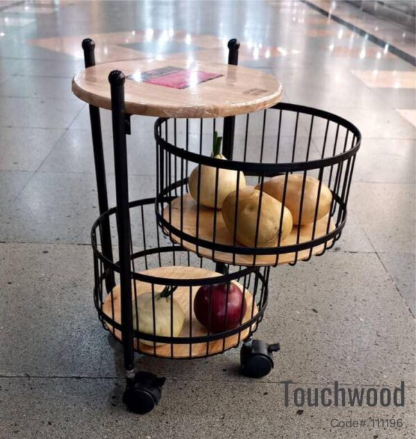 Touchwood METAL ONION BASKET WOODEN TOP 2-STEPS code 111196