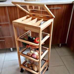 Touchwood SQUARE ONION BASKET MULTI-PURPOSE RACK 3-STEPS code 111132