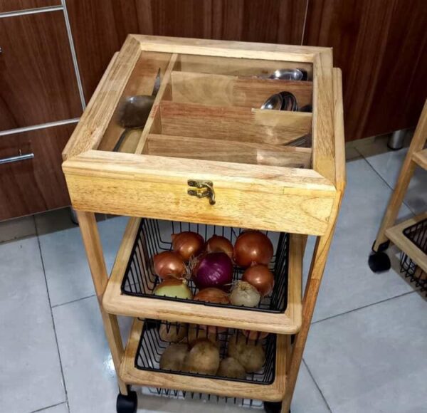 Touchwood SQUARE ONION BASKET MULTI-PURPOSE RACK 2-STEPS code 111129
