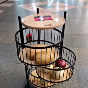Touchwood METAL ONION BASKET WOODEN TOP 3-STEPS code 111197