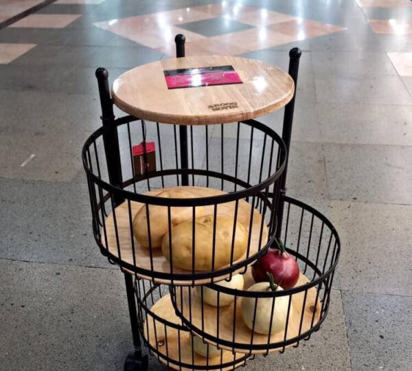 Touchwood METAL ONION BASKET WOODEN TOP 3-STEPS code 111197