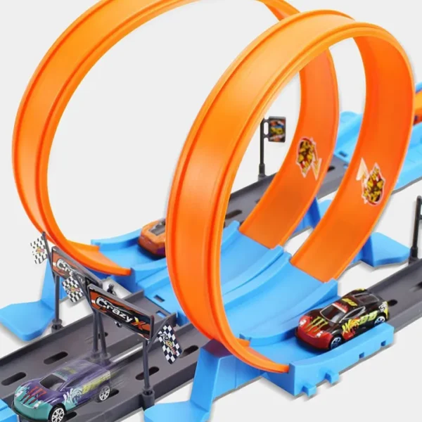 Ejection Double Tracking Set, Circuit Speedway Playset, High-Speed Powered Loop, Double Tracking Car For kids. - Image 2