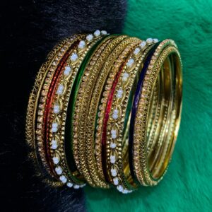 Indian Made Bangles Set of 12pcs Exclusive By Unique Fancy Jewelry