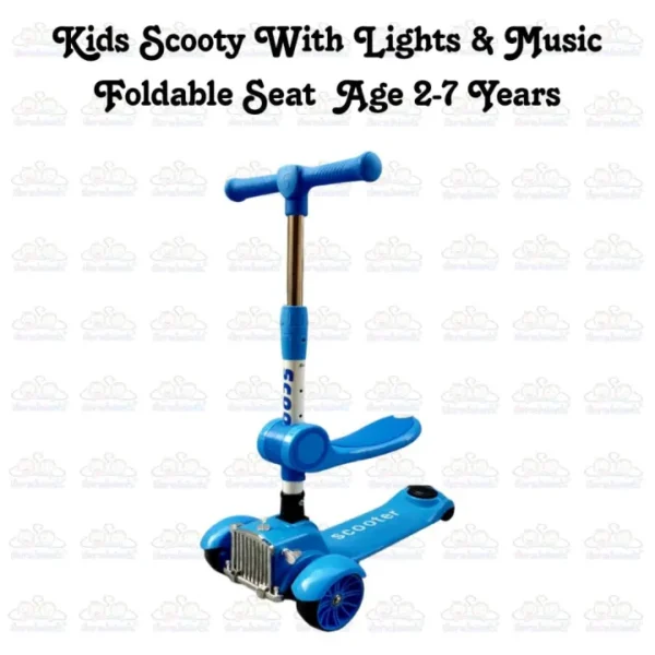 Kids Boy Girl Foldable Scooter Scooty With Wheels Lights and Music.