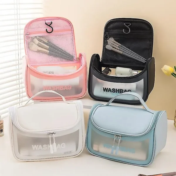 Multipurpose Transparent PVC Zipper Cosmetic Travel Wash Bag Organizer Toiletry Makeup Portable Carry Bag for Women