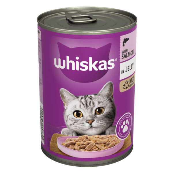 Whiskas Cat Food Jelly Tin, Salmon Flavor, Adult Cat, 400 g. - Image 7