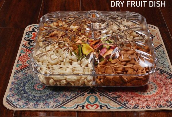 Acrylic Blink Dry Fruit Dish with LID - Image 2