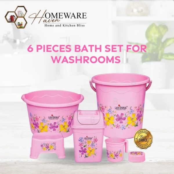 Rosetta Bath Lavenna Collection Rosetta Plastic Bath Set - 6 PCS - Image 3