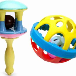 Rattle Set, Ball And Jhunjuna for New Born Baby, Colorful & Non Toxic,