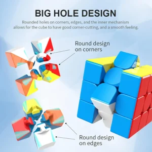 Speed Cube 3x3x3 - Moyu Meilong 3C, Stickerless Magic Cube 3x3, Fast Smooth Turning Vivid Color 3D Puzzle Brain Toy
