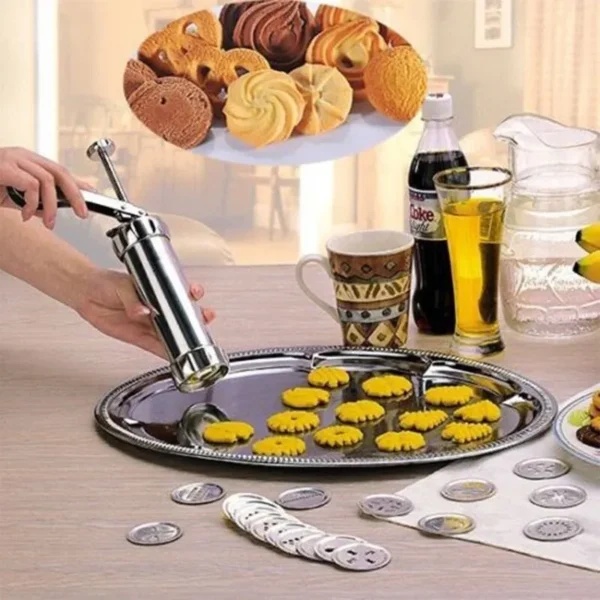 STAINLESS STEEL MANUAL BISCUIT MACHINE COOKIE PRESS MAKER TOOL