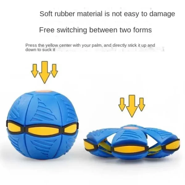 Toy Throw Disc Flat Magical Flying Saucer, Toys, Outdoor Step Deformation Foot Ball with LED Light for Kids. - Image 6