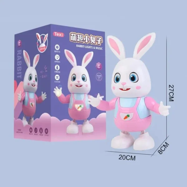 Electric Pet Toy Beat Drum with LED lights, Cute Robot Rabbit Dancing, Electronic Bunny Music Robotic for Kids - Image 2