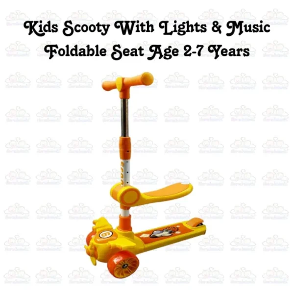 Kids, Boys, Girls, Foldable Scooter Scooty With Wheels Lights and Music.