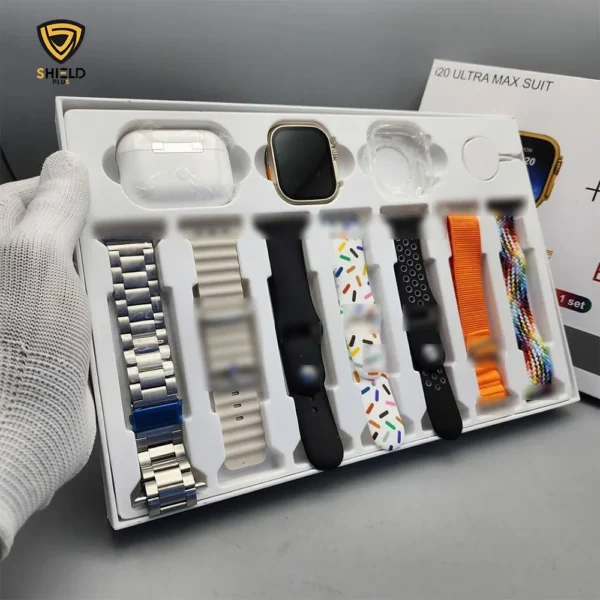 I20 Ultra Max Smart Watch 2.3 Inch Large Screen 10 in 1 Box with 7 Straps and AirPods 2 - Image 4