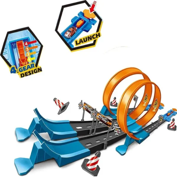 Ejection Double Tracking Set, Circuit Speedway Playset, High-Speed Powered Loop, Double Tracking Car For kids. - Image 3