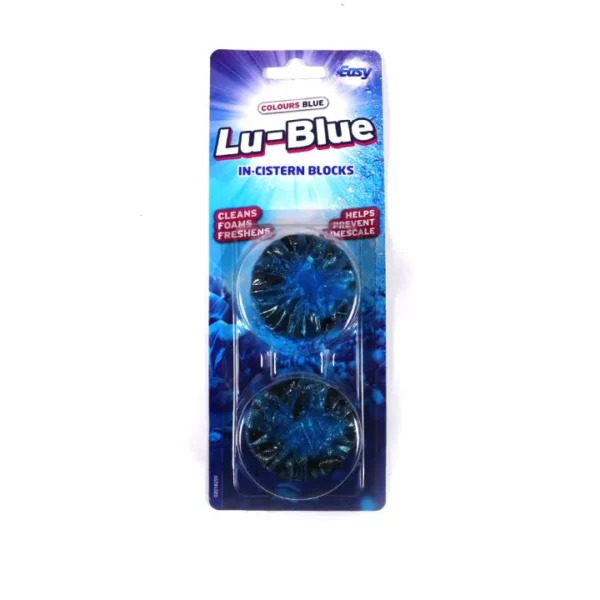 Lu Blue Toilet Freshener In-Cistern Block, Twin Pack, 38 g.