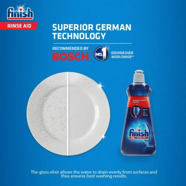 Finish Dishwasher Rinse Aid, Shine and Dry, 400 ml. - Image 2