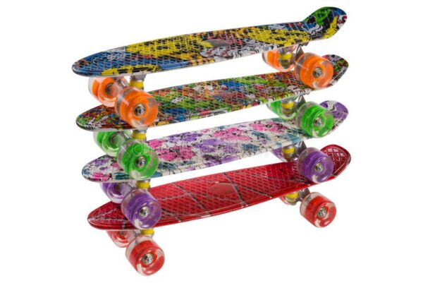 Skateboards, 23" Complete Skateboard, Mini Skateboard for Kids Boys And Girls with Colorful Flashing Wheels Skate Tool.