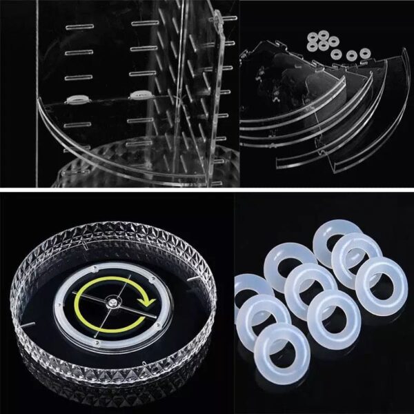 360° Rotating Makeup Organizer, Cosmetic Storage Countertop Organizer - Image 4