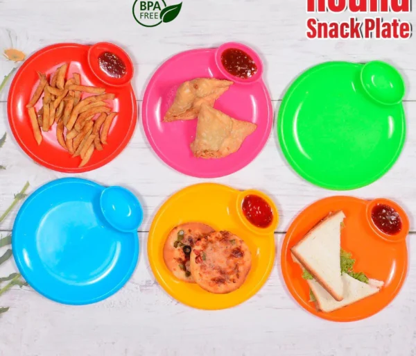 Round Snack Plate Snack Serving Tray, Chips, Cookies, Biscuits Tray, Spaghetti, Noodles - Image 6