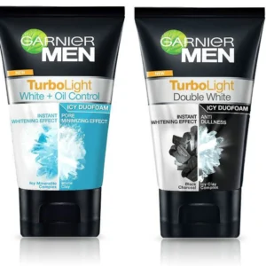 Garnier MEN Face Wash Icy Duo Foam Cleanser Turbo Light Whitening Effect, Icy duo Foam, 100 ml.