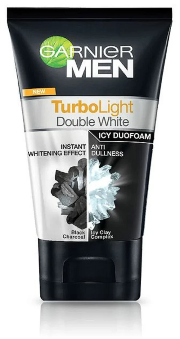 Garnier MEN Face Wash Icy Duo Foam Cleanser Turbo Light Whitening Effect, Icy duo Foam, 100 ml. - Image 2