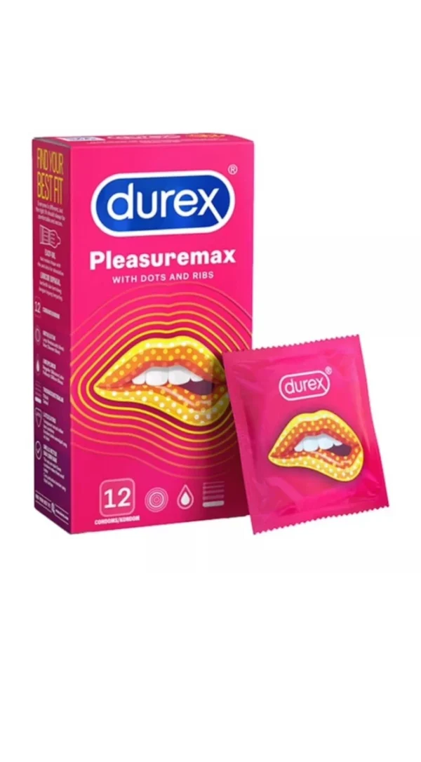 Durex Pleasuremax with Dots and Ribs 12-pack Condoms