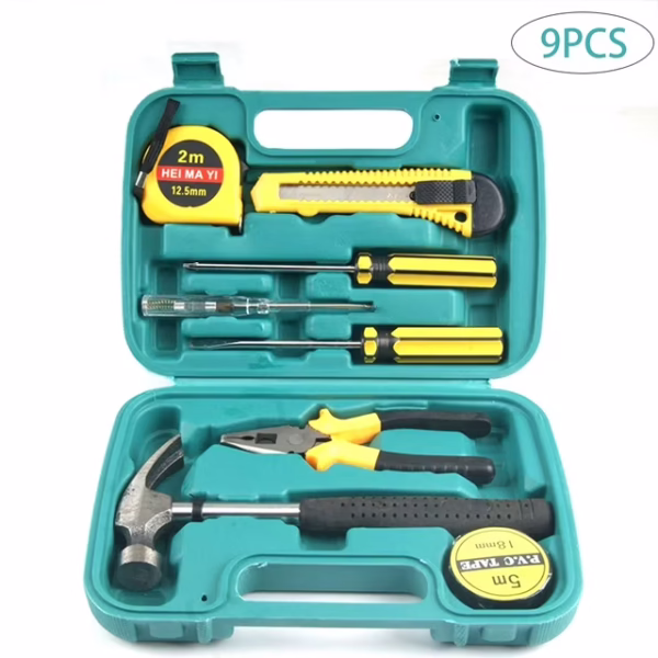Imported Quality 9 Piece Repair Kit Household Hardware Hand Tool Set Hardware Toolbox Vehicle Emergency Kit Vehicle Emergency Toolbox Screwdriver Portable Tool Kit - Image 10
