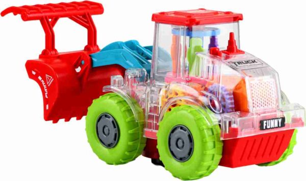 Transparent utility gear Vehicle, Rotating With Lights And Music, Toys For Kids. - Image 4