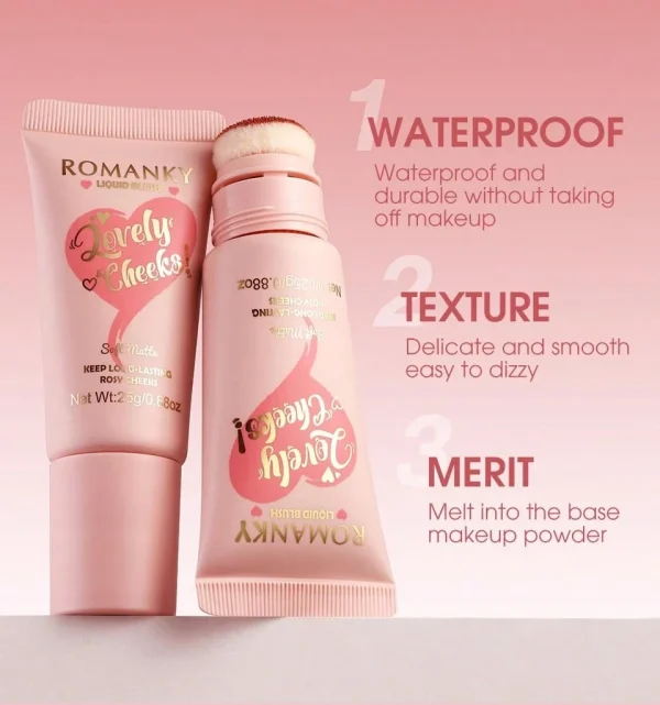 Liquid Blush, Fine Shimmer, For All Skin Tones, For A Fine, Soft, Creamy Look, Long-Lasting And Waterproof. - Image 4