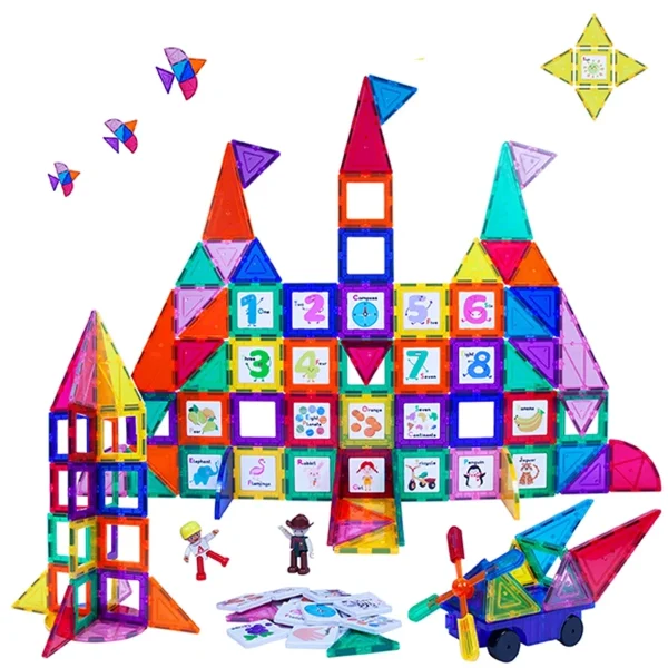 DIY Magnetic Tile Construction Blocks 100 pieces