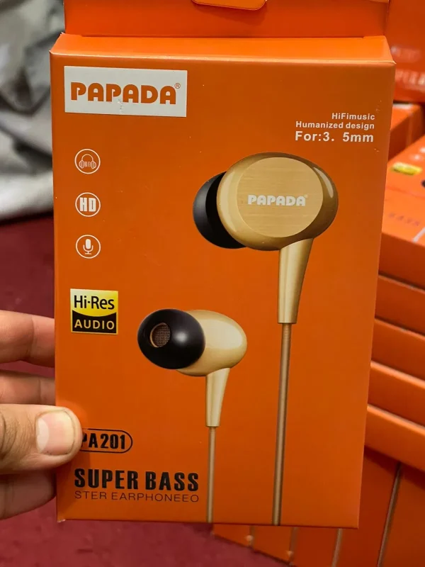 HAND FREE PAPADA HEDSET Stylish 3.5mm Wired Headphones with Microphone - Image 2